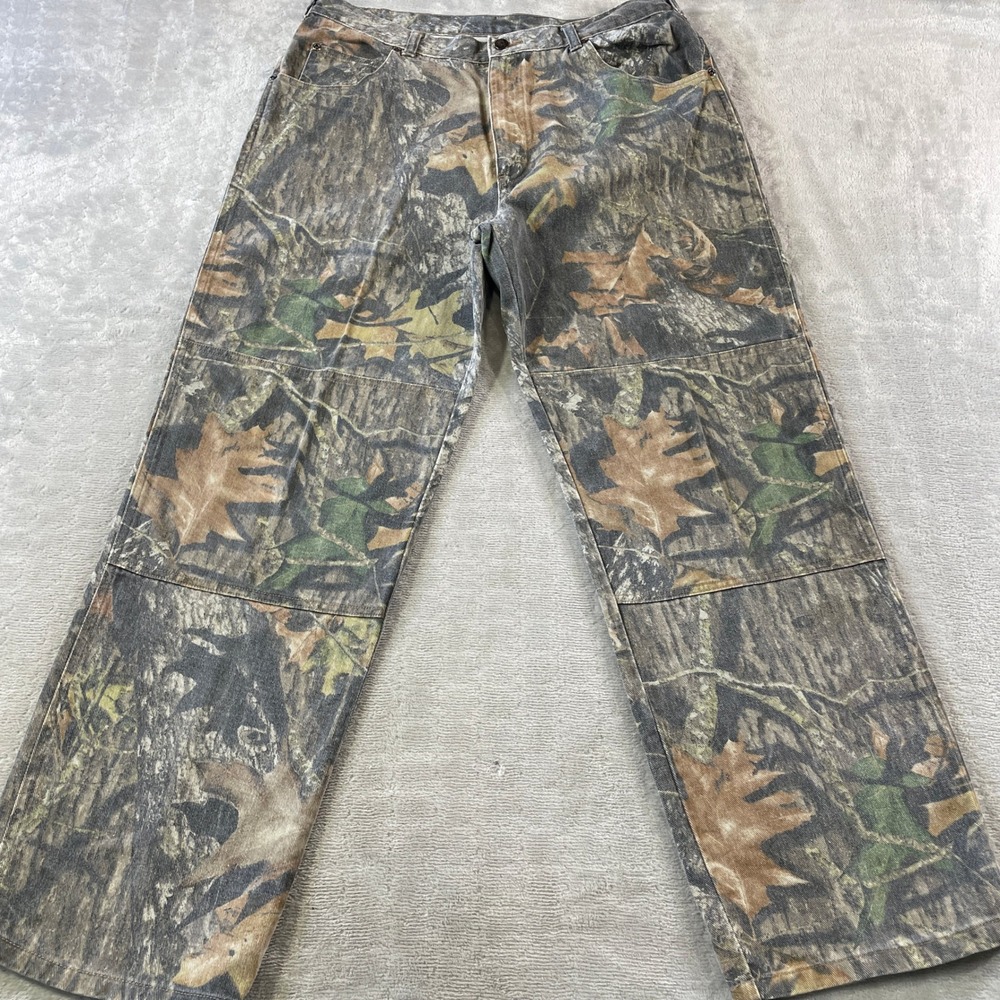 Wrangler Field Staff Pants Jeans Mens 38x30 Mossy Oak Break Up Camo Double Knee